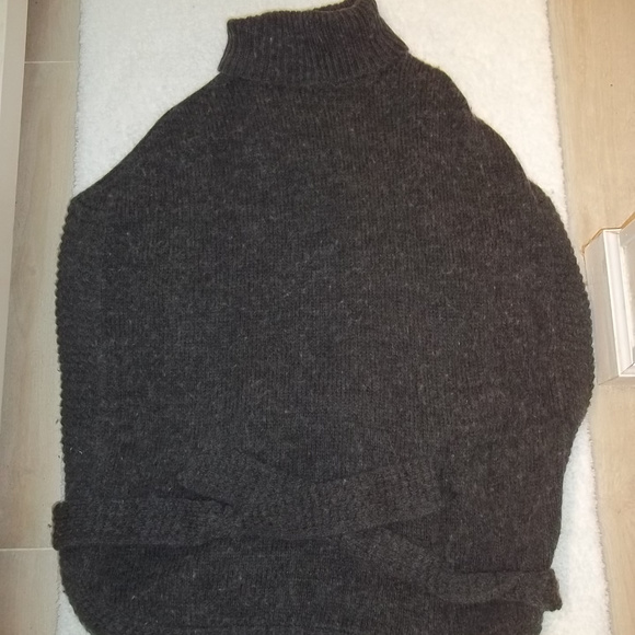 Alloy Gray Tie Sweater Poncho Size Small - Picture 2 of 6